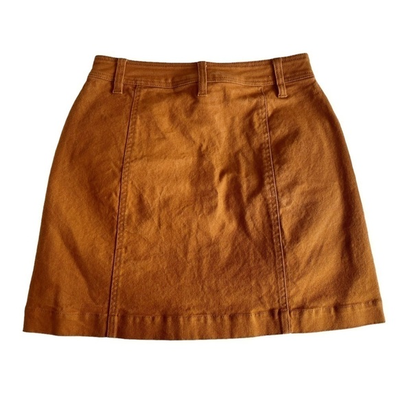 Madewell Button Snap Front A Line Mini Skirt Woman’s Sz 0 Pumpkin Spice Tan - Picture 9 of 9